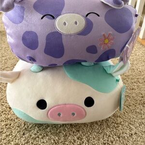 Squishmallows Purple and White Cow Plush